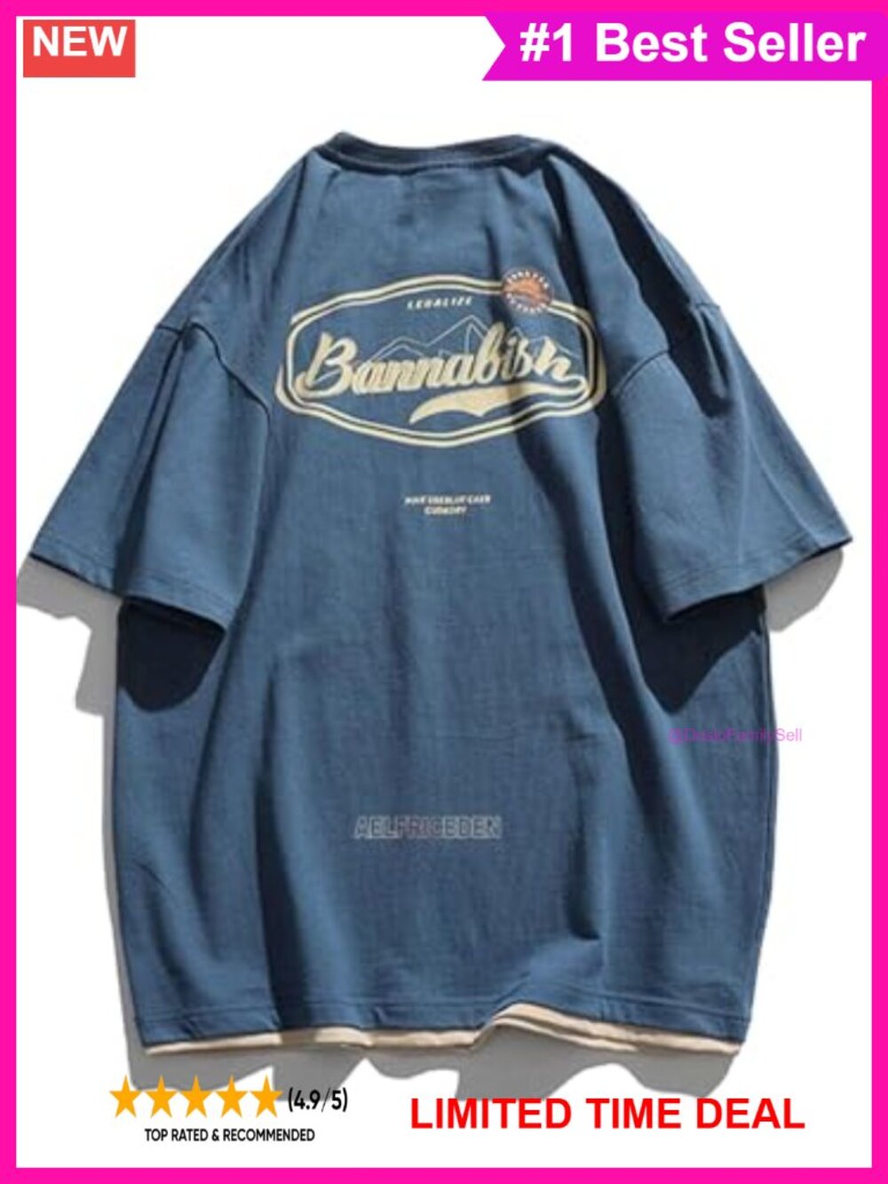 Oversized Graphic Print Crew Neck Cotton T-Shirt Streetwear Casual Tee